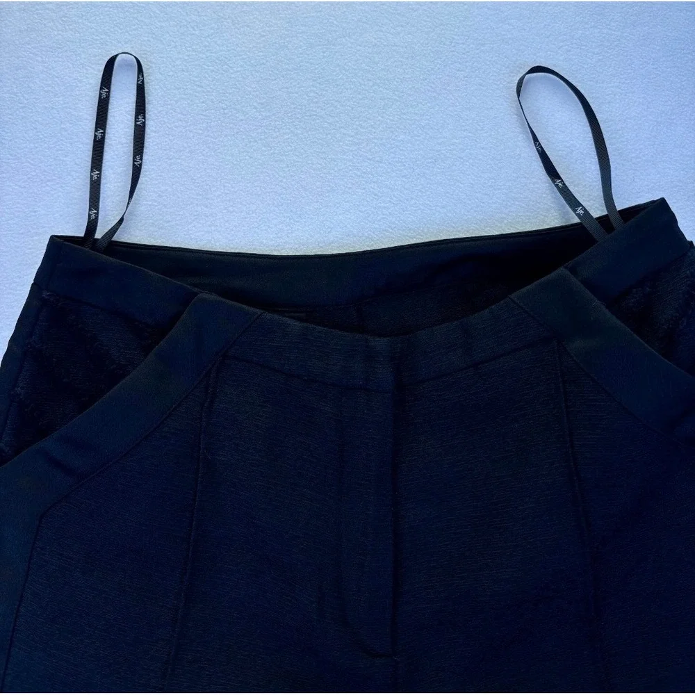 Aje Black Linen Cotton Tuxedo Trousers with Button Ankle Detail 12 Minimalist